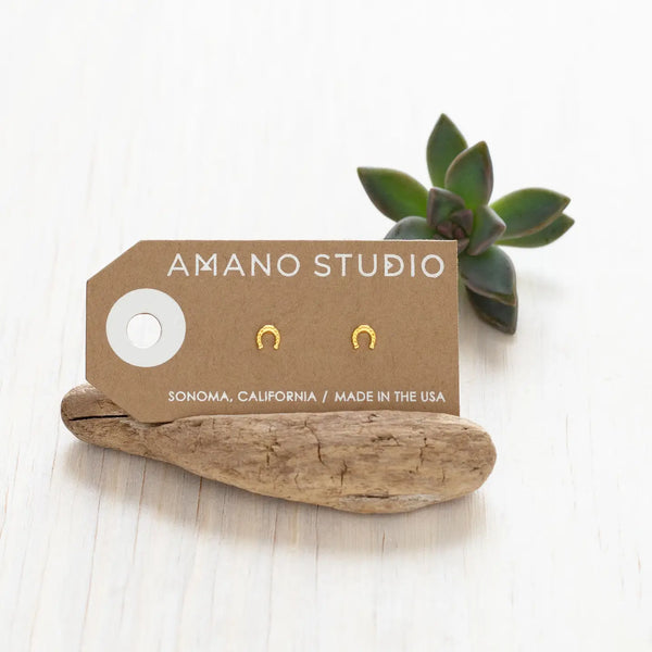 Tiny Horseshoe Stud Earrings