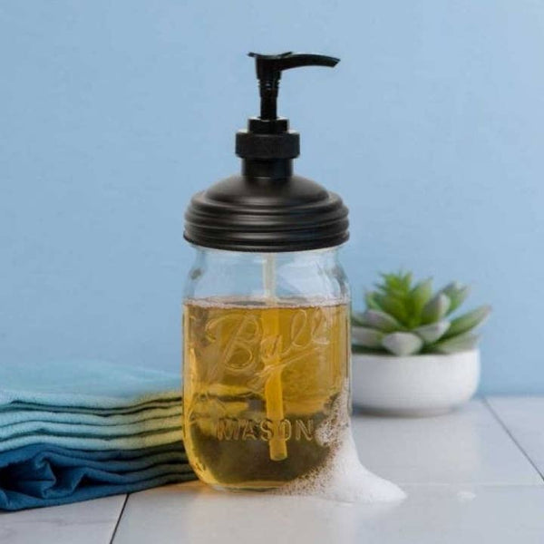 Mason Lid Jar Pump Dispenser, Black