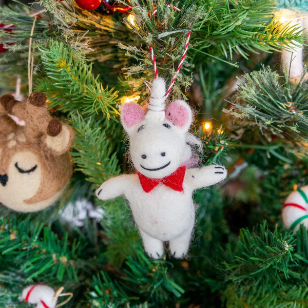 Felt Wool Unicorn Ornament