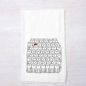 Santa Cat Tea Towel
