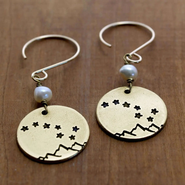 Brass Big Dipper Earrings