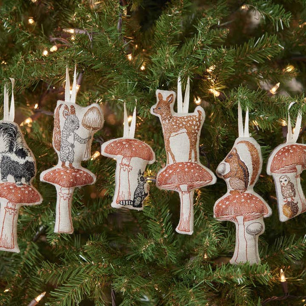 Squirrel with Mushroom Ornament