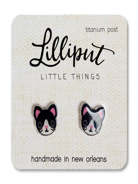 Cute Tuxedo Kitty Earrings