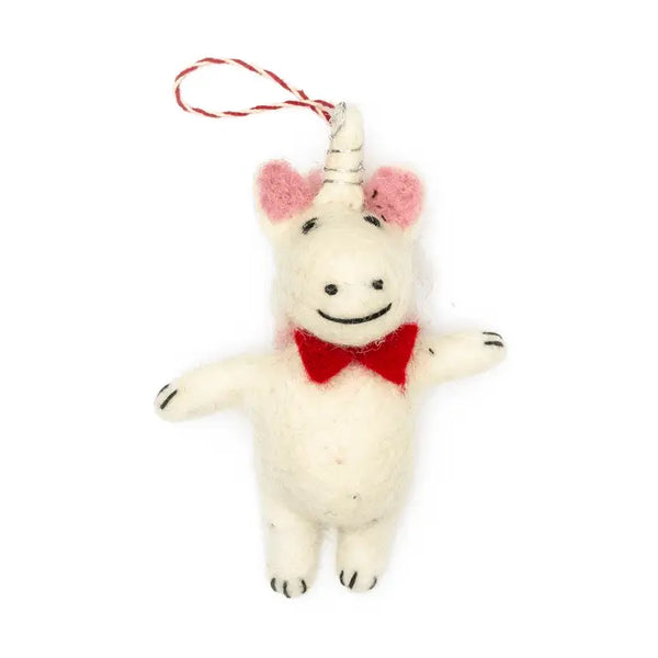 Felt Wool Unicorn Ornament