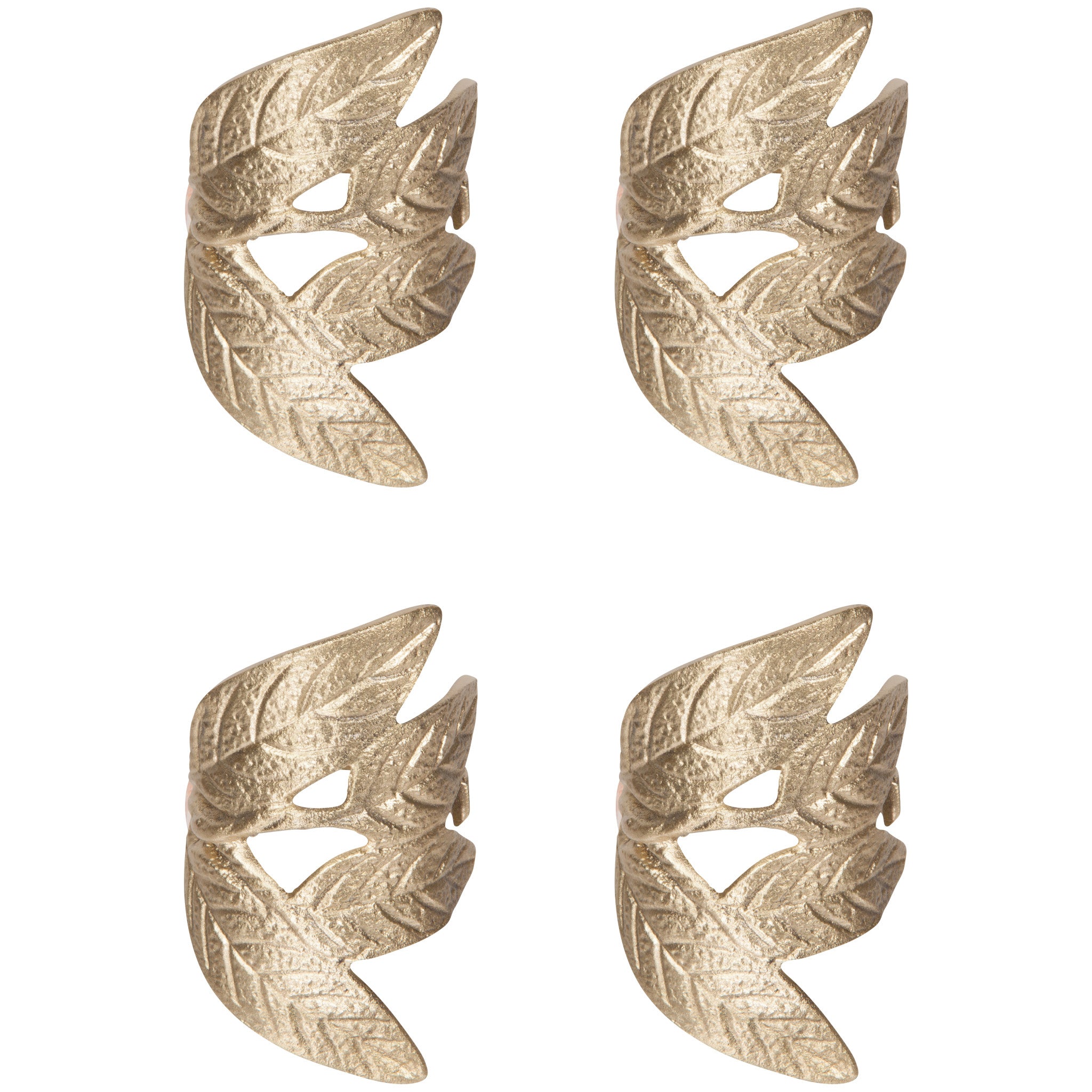 Frond Gold Napkin Ring Set