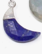 Silver Moon Bezel Lapis Necklace