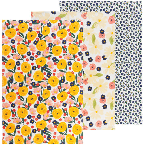 Full Bloom Tea Towel Set of 3