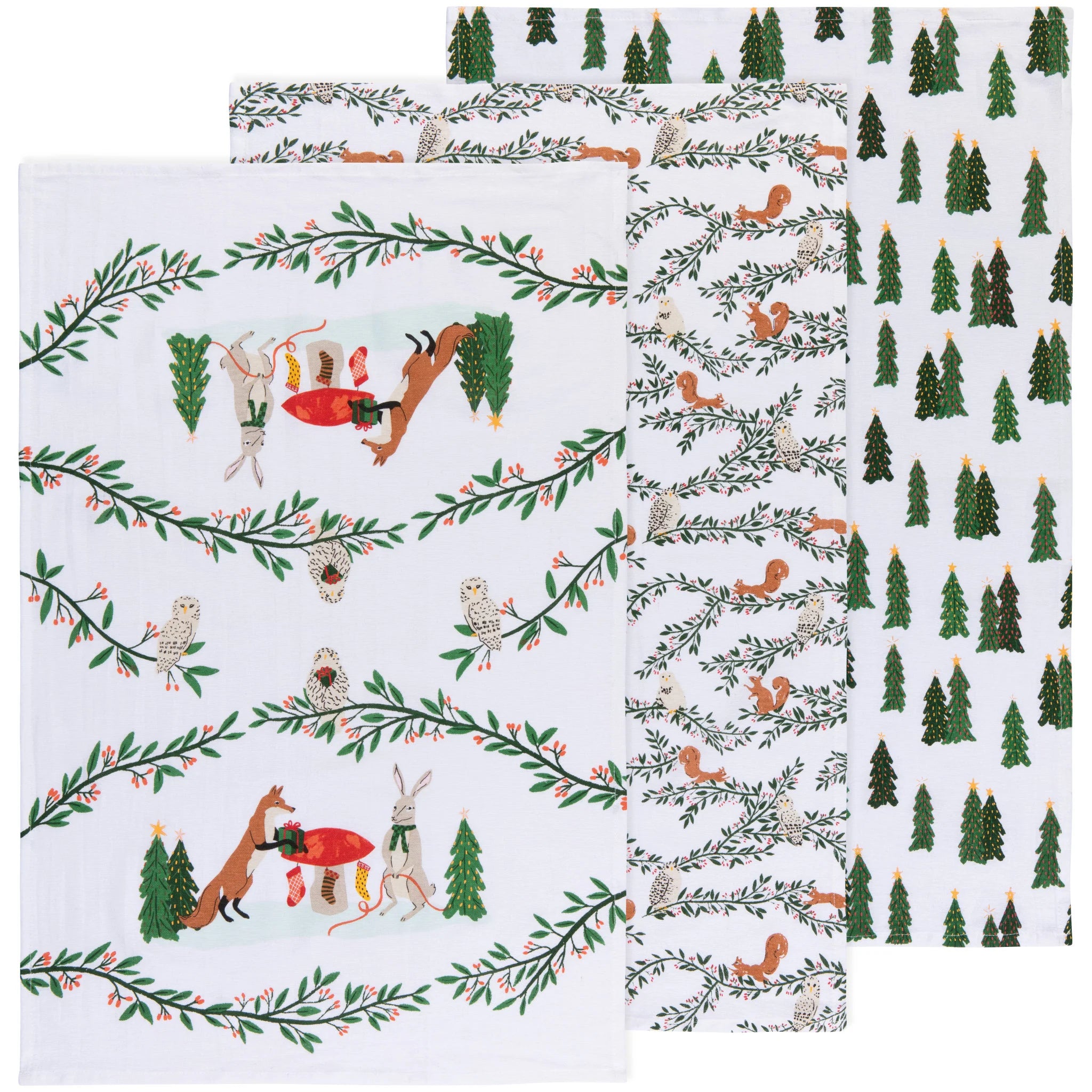 Forest Fete Floursack Tea Towel Set of 3,