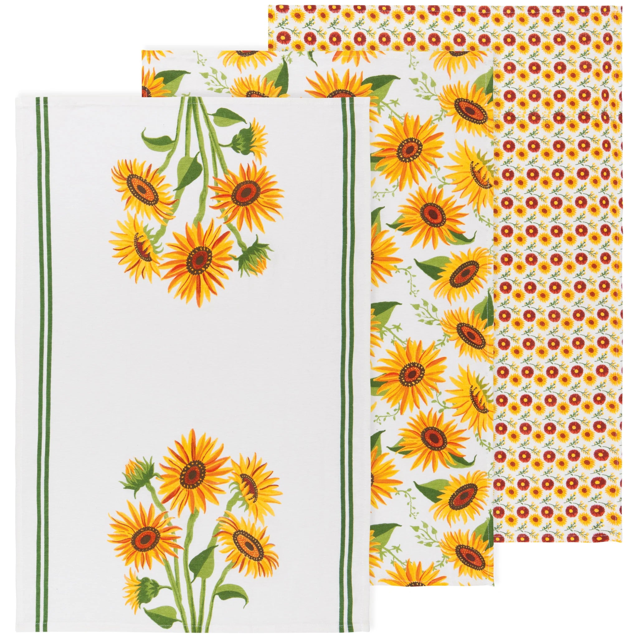 Sunflower Splendor Bakers Floursack Tea Towels Set of 3