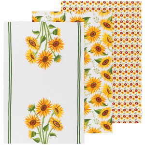 Sunflower Splendor Bakers Floursack Tea Towels Set of 3