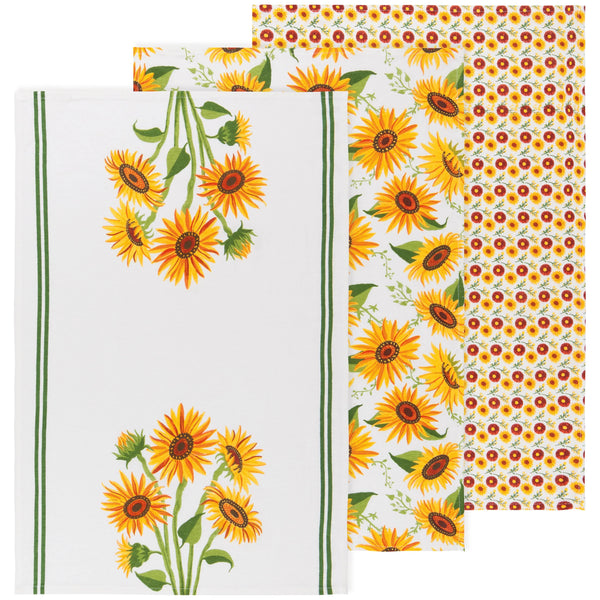 Sunflower Splendor Bakers Floursack Tea Towels Set of 3