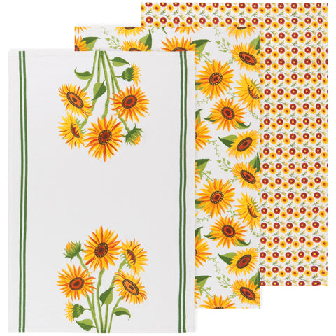 Sunflower Splendor Bakers Floursack Tea Towels Set of 3