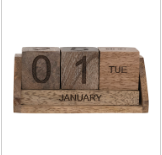 Perpetual Mango Wood Calendar