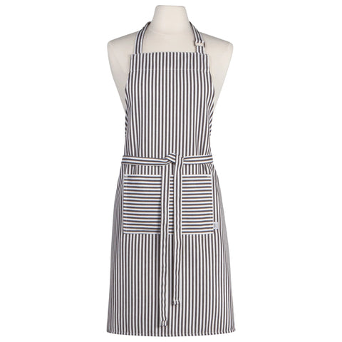 Narrow Stripe Black Apron