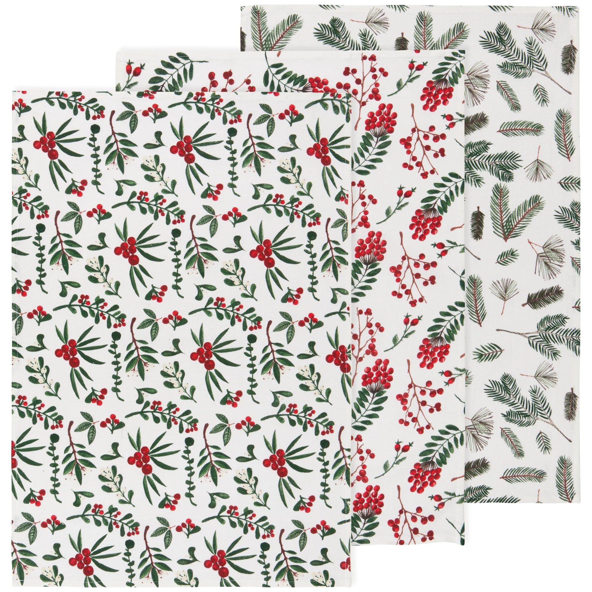 WINTERBERRY Floursack Tea Towels Set of 3