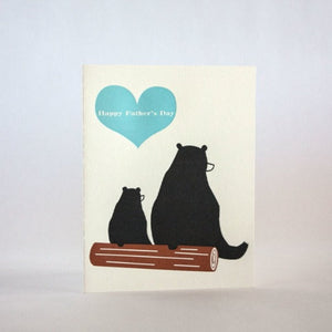 Father's Day Bears on a Log Card