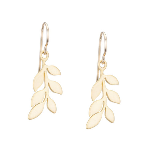 Leaf Dangle Gold Earrings