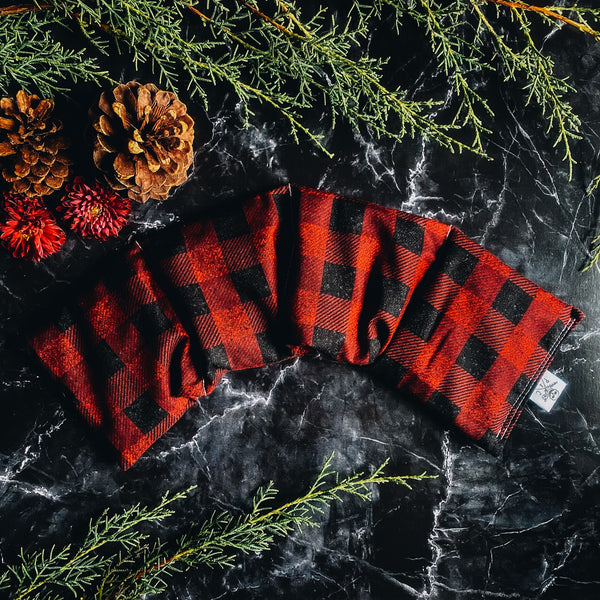 Neck Warmer, Distressed Red Plaid
