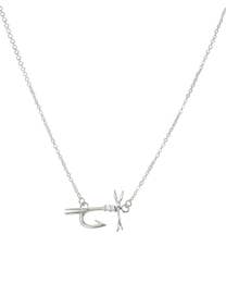 Necklace, Silver Plated Fly Fishing