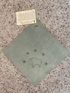 Bison and Stars Leather Pot Holder