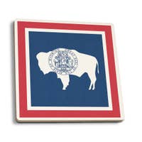 Ceramic Coaster, Wyoming Flag