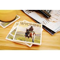 Coaster, Ceramic Wyoming Cowboy