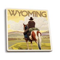 Coaster, Ceramic Wyoming Cowboy