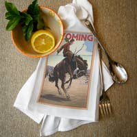Wyoming Bronco Tea Towel