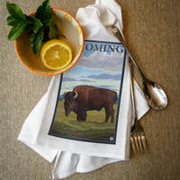 Wyoming Bison Tea Towel