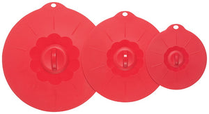Silicone Suction Lid Set of 3, Red