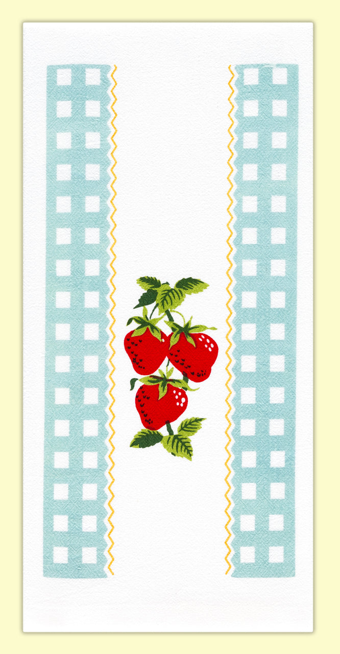 Blue Strawberry Tea Towel
