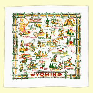 Wyoming Square Map Tea Towel