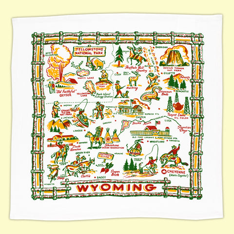 Tea Towel, Wyoming Map Square
