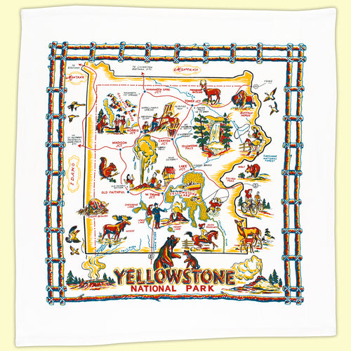 Yellowstone Map Tea Towel