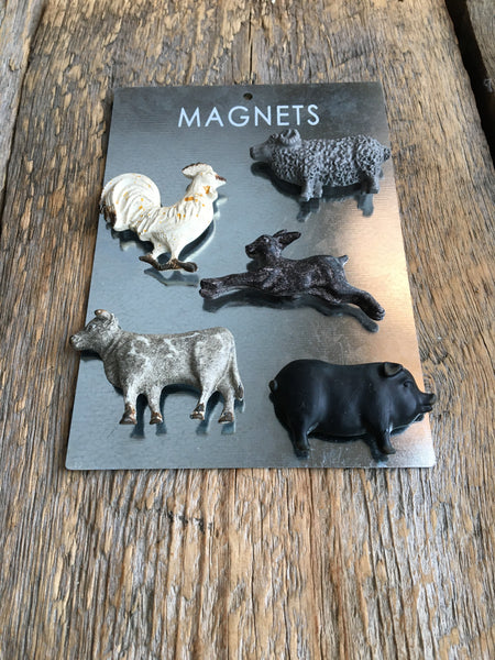 Magnet Set of 5, Pewter Animals