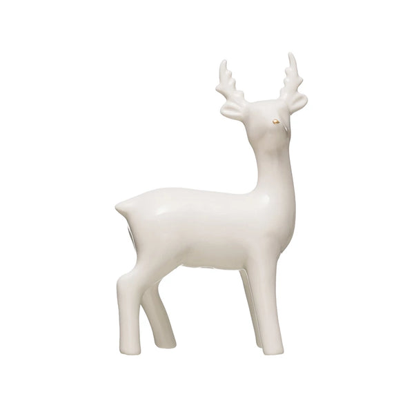 Standing Ceramic Deer with Gold Nose